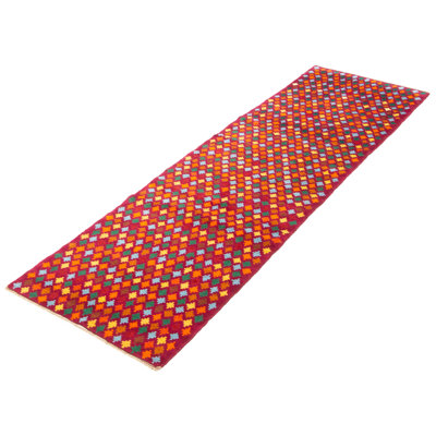 Tapis tribal en laine noué à la main de conception unique 2 pi 10 po x 9 pi 10 po