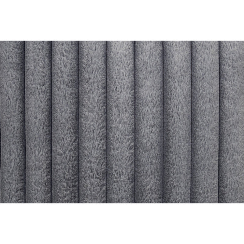 Chaise longue moderne avec 2 porte-gobelets et ports USB en velours côtelé gris, Gris
