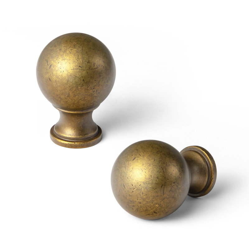 Poignée ronde unie, Laiton antique, 1.14"