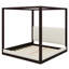 Lit plateforme à baldaquin en bois avec tête de lit tapissier-129768001-129768003