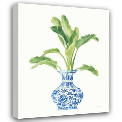 Art Direct Nai, Danhui, reproduction d'art sur toile tendue: Palm Chinoiserie White I