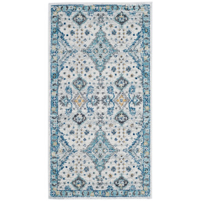Tapis oriental ivoire / bleu clair Minonk