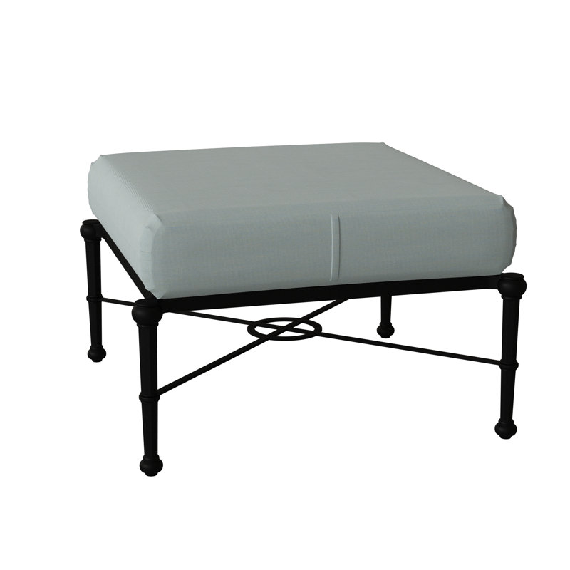 Repose-pieds d'extérieur avec coussin Delphi, Noir texturé, Toile spa Sunbrella®