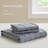 Elegant Grey King Bedding Sets, Polyester Woven Stripes For Modern Bedrooms