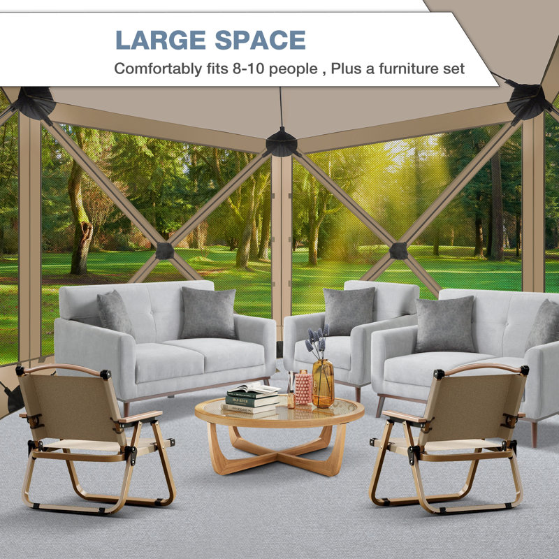 10FTx10FT Screen Room with Mosquito Netting, Khaki