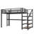 Space-saving Twin Xl Loft Bed, Metal & Mdf Frame, Modern Multifunctional Design