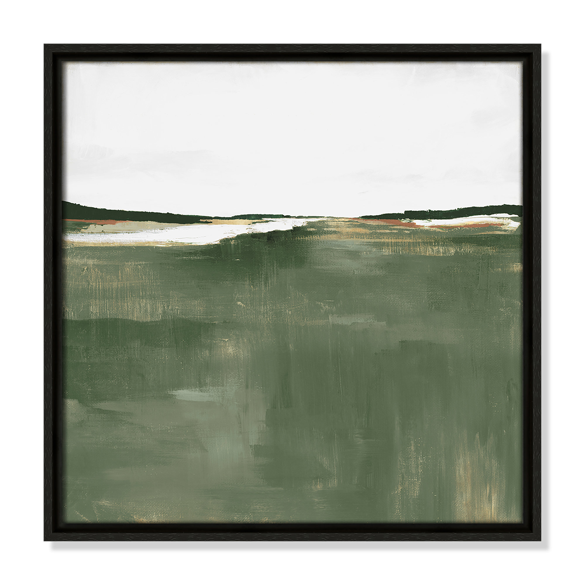 Green Sea by Dauntsey Z - Floater Frame Print on Canvas, Black, 17.5" H x 17.5" W