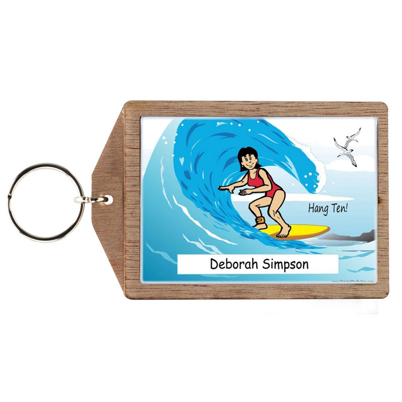 Surfer personnalisé - porte-clés femelle