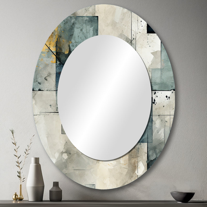 Miroir mural gris, H 43 po x l 33 po