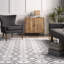 Tapis géométrique ivoire / noir tissé à la main-721314361