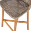 Tabouret de bar d'extérieur en bois fini teck avec osier brun clair, ensemble de 2-536870320