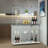Accent Cabinet, Tempered Glass Display Cabinet, Tempered Glass Top Storage Cabinet, Wine Cabinet With Bluetooth Led Light Strip-598033791
