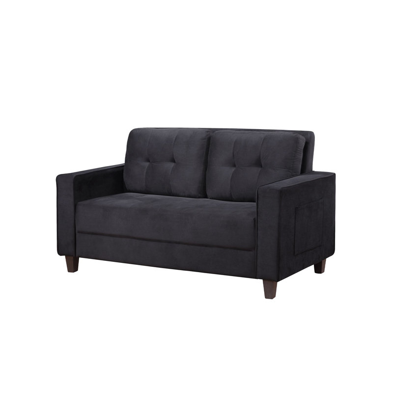 Causeuse 60,63 po, Velours noir