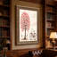 Art mural sur toile, "Red Heart Tree" et bicyclette rétro-133480066
