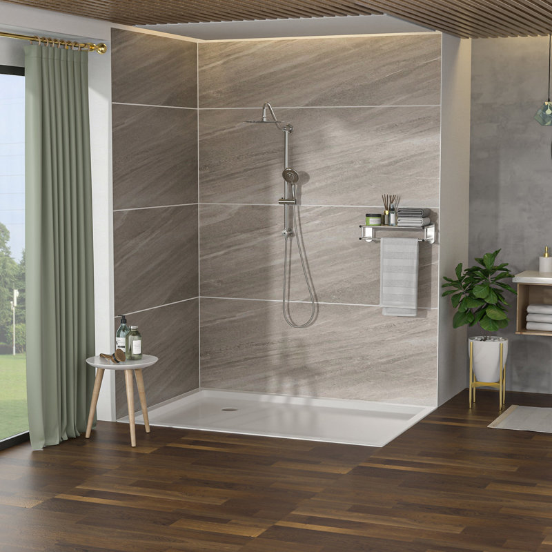 10" Brushed Nickel Shower Kit - Dual Heads With 5 Water Flow Modes Massage, Bubbly, Rain, Rain&bubbly, Rain&massage Wall Mounted, Comes Arm, Hose, Adjustment Rod, Enamel Cover, Valve Core