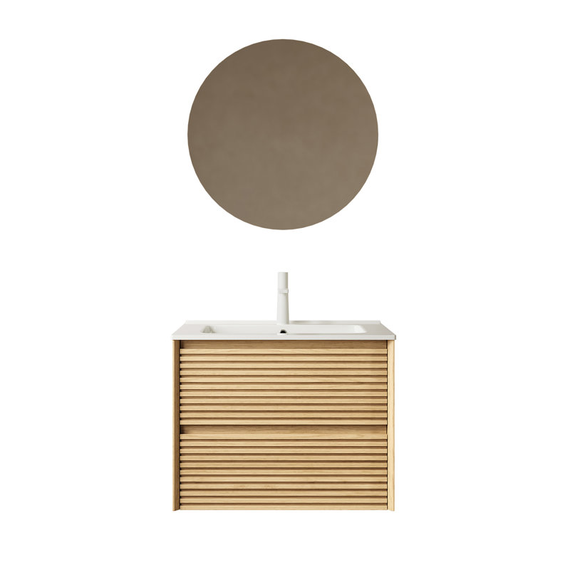 Meuble-lavabo avec lavabo BRON, Chêne clair, 24"