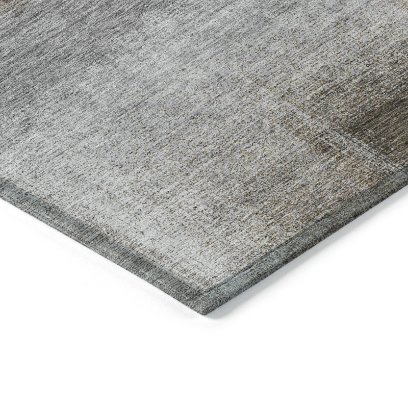 Tapis intérieur gris lavable abstrait 10 pi x 14 pi