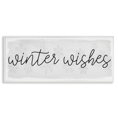 Winter Wishes Sentiments, motif géométrique de flocons de neige - art textuel