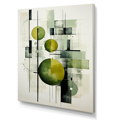 Olive Orbits Abstract Shapes - Formes abstraites, art mural, salon