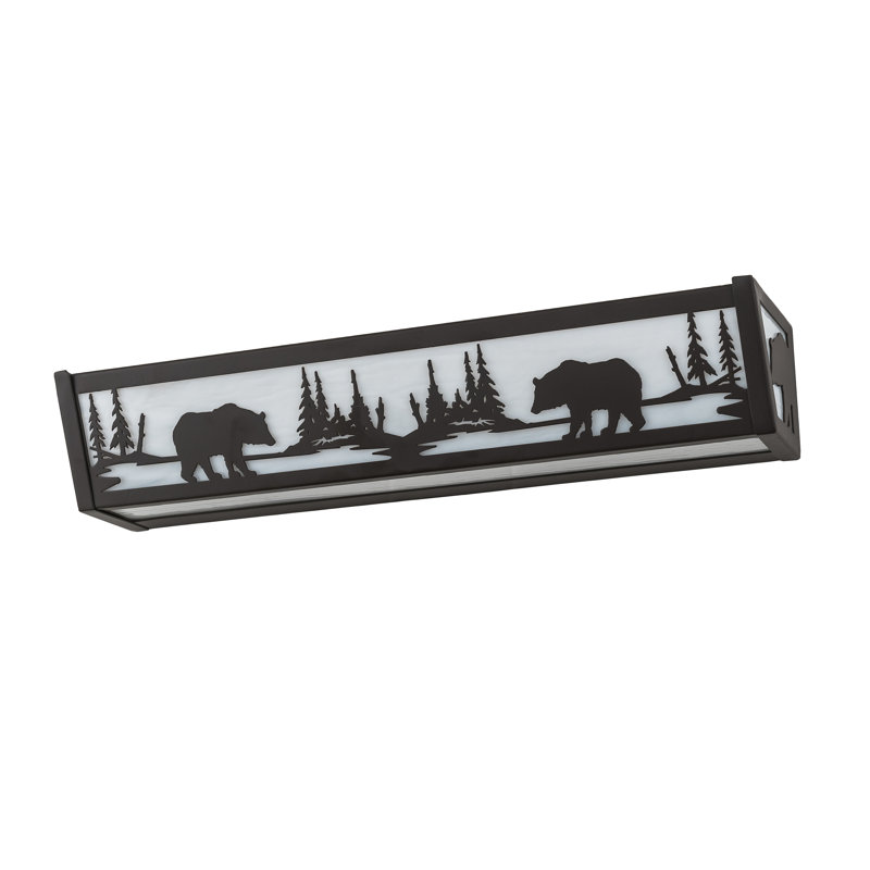 Rustic Lodge 4 - Light Bath Bar, White