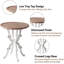 Table de bout Plaisance Rustic Farmhouse, table d'appoint à plateau naturel, blanc vieilli et brun