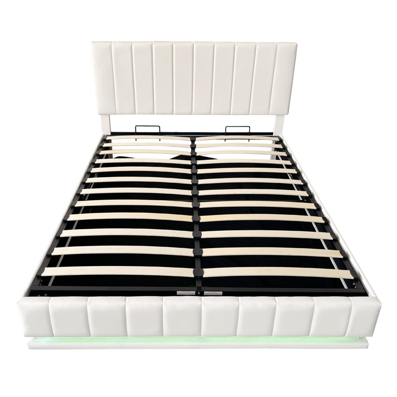 Metal Ottoman Storage Bed, White