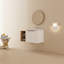 Meuble-lavabo mural blanc avec lavabo et tablette de rangement - Armoire à charnière de conception moderne