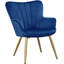 color Upholstered Armchair, Modern  Accent Chair with Wing Side and Metal Legs-273937113-312863939