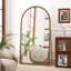 Miroir pleine longueur rétro en fer avec pieds de soutien, pour le salon, la chambre à coucher (doré)