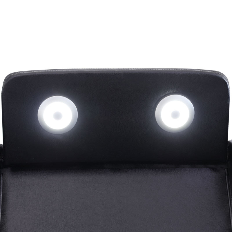 Canapé d'angle inclinable en U Obsidian, Noir gris