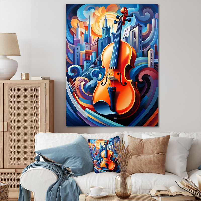 Elegant Violon Music Harmony II - musique, art mural, Toile tendue, H 40 po x l 30 po x P 1,5 po