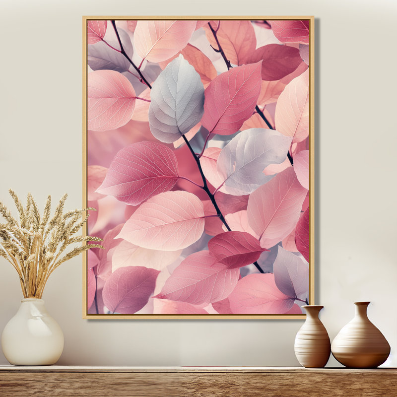«Rylee Rose Shadows Parmi Les Feuilles I», reproduction d'art sur toile, Reproduction avec cadre flottant, Crème, crème