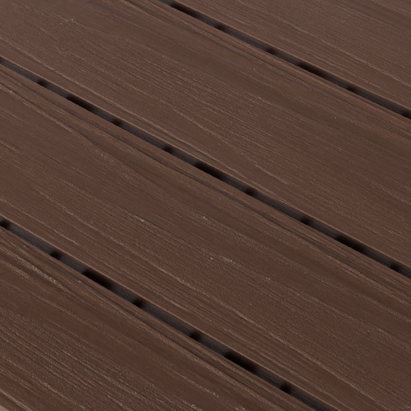 11.63" x 11.63" Interlocking Deck Tile Patio Tiles, Mocha