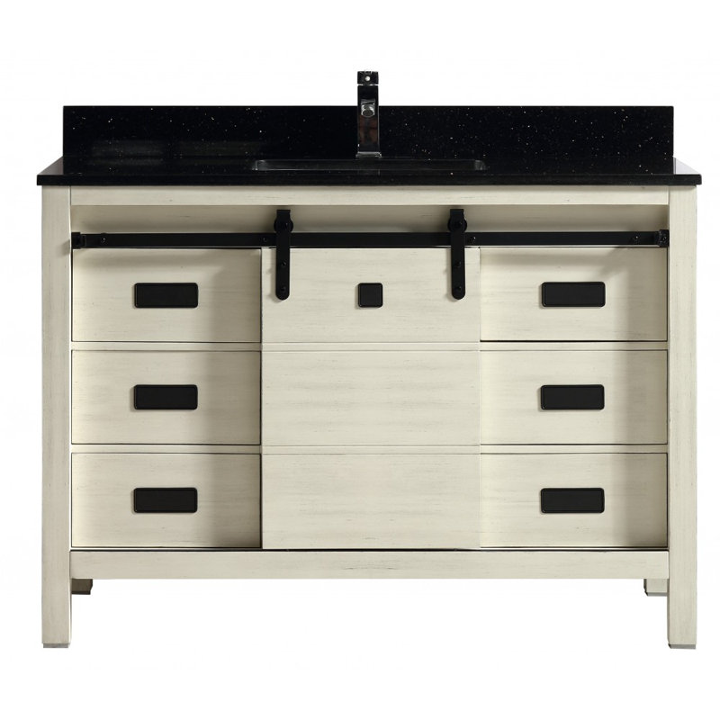 Base de meuble-lavabo simple 47 po seulement, Blanc