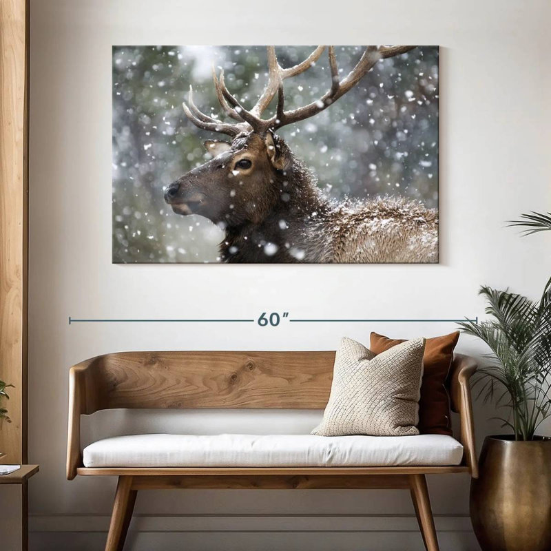 Winter Snow Elk, 32" H x 48" W