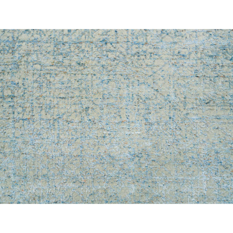 10'x10' Grey Modern Jacquard Hand Loomed Wool and Silk Square Rug C5F33E046A6B4406BDAC364E8434F26D