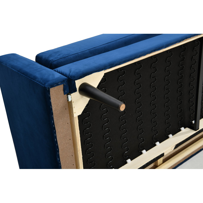 Aimili 3 Seater Velvet Sofa, Blue