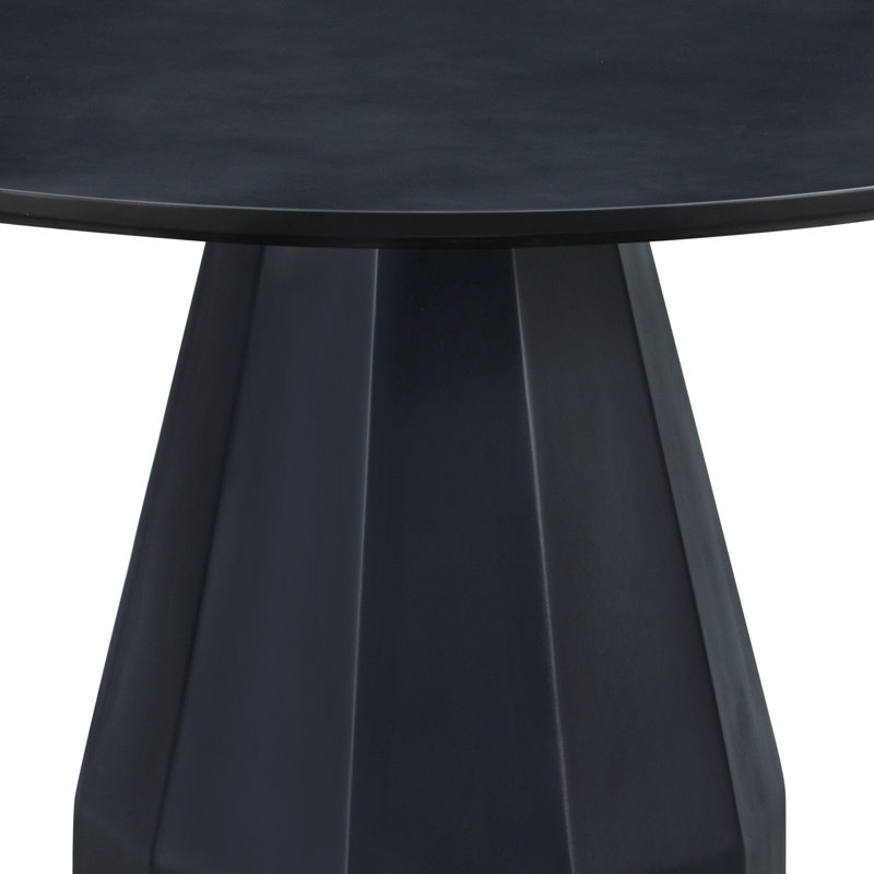 Outdoor Round Dining Table, Black
