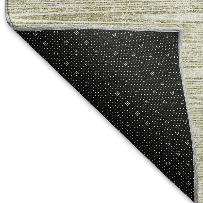Premium Machine Washable Prisco Khaki Rug, Rectangle 9' x 12'