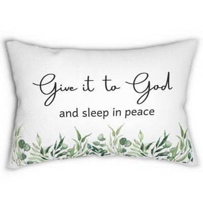 Inspirational  Lumbar Pillow with Give it to God Quote Bedroom Decor Throw Pillow Religious Christian Cushion With Faith Spiritual Text