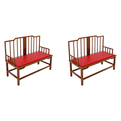 Banc rembourré en similicuir rétro