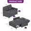 55" W Tufted Convertible Sofa Bed With Reclining Backrest & Side Pocket-103847268