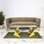 Auric Glass Coffee Table For Living Room Furniture, Stainless Steel Table With Glass Tabletop-731995589