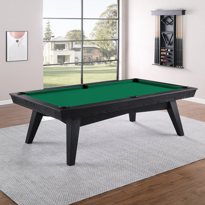 Table de billard en ardoise avec plateau de salle à manger ModArt, 8 pi, Vert jaune, Bois de frêne noir