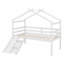 Lit mezzanine bas avec glissade, échelle, barrières de sécurité, cadre de toit de maison-1013101634