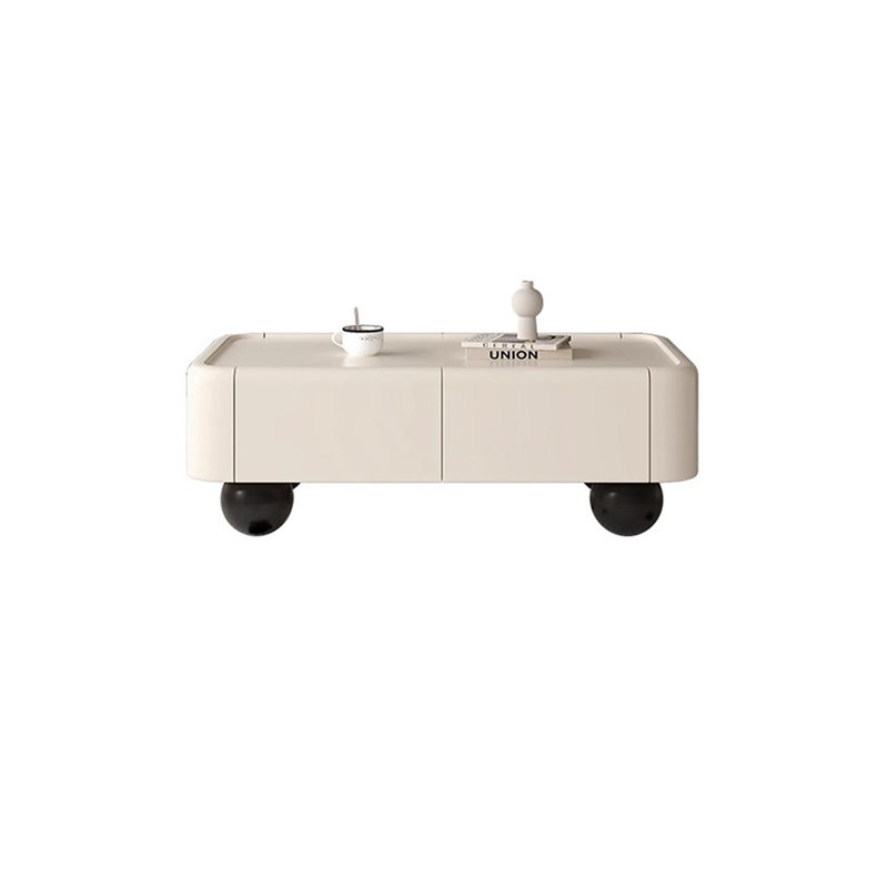 Table basse en bois avec quatre tiroirs, H 16,53 po x L 51,18 po x l 27,56 po, Noir