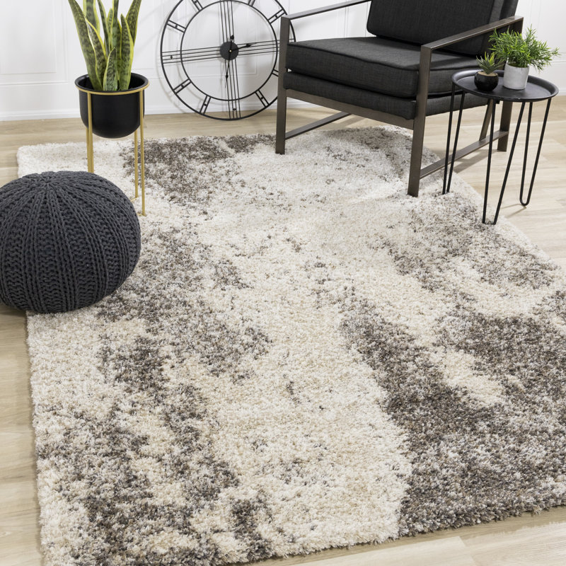 Tapis d'intérieur délavé 5 pi x 8 pi (5 pi 3 po x 7 pi 7 po), brun crème, contemporain et contemporain - salon, chambre à coucher, salle à manger et cuisine