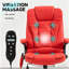 Chaise d'ordinateur inclinable chauffante avec 6 points de vibration, fauteuil de bureau de massage, accoudoirs et télécommande