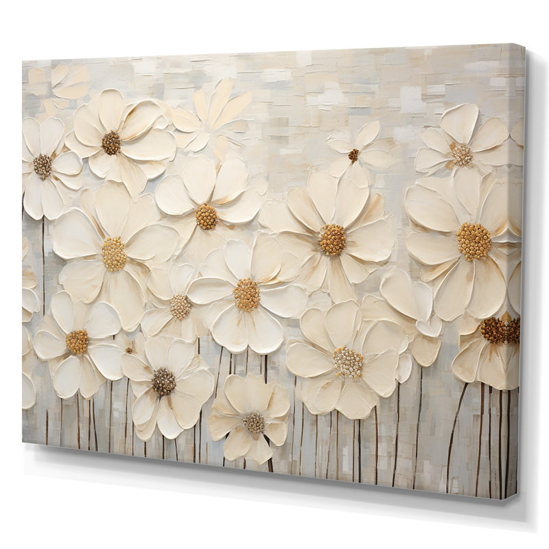 Buttercups Fields On Grey II - Buttercups, impression d'art mural, Toile tendue, H 30 po x l 40 po x P 1,5 po