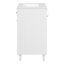 Armoire de meuble-lavabo autoportante 30 po avec plateau basculant, unité de rangement en bois massif et en rotin avec plateau en céramique (noyer / blanc)-1156807667